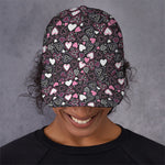Cute Girly Heart Pattern Print Baseball Cap