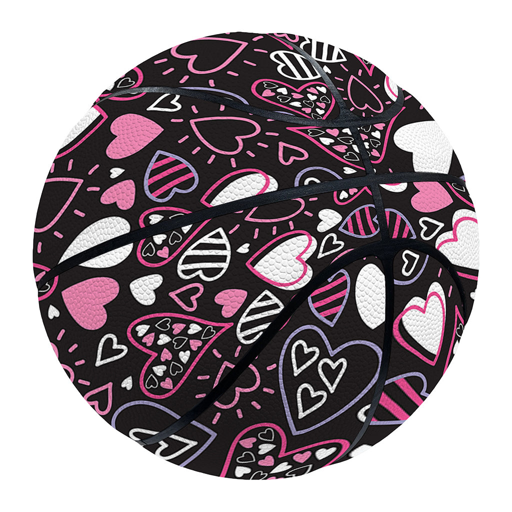 Cute Girly Heart Pattern Print Basketball