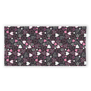 Cute Girly Heart Pattern Print Beach Towel