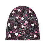 Cute Girly Heart Pattern Print Beanie
