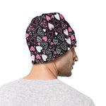 Cute Girly Heart Pattern Print Beanie