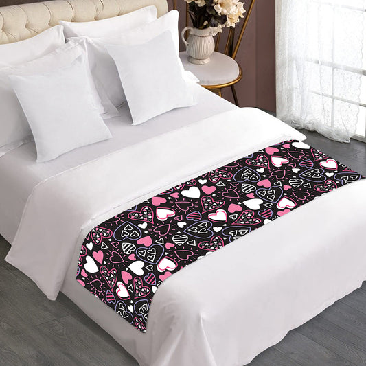 Cute Girly Heart Pattern Print Bed Runner
