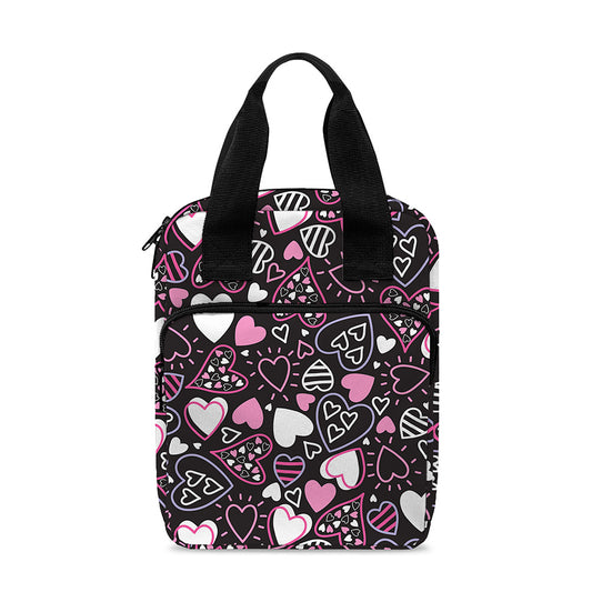 Cute Girly Heart Pattern Print Bible Tote Bag