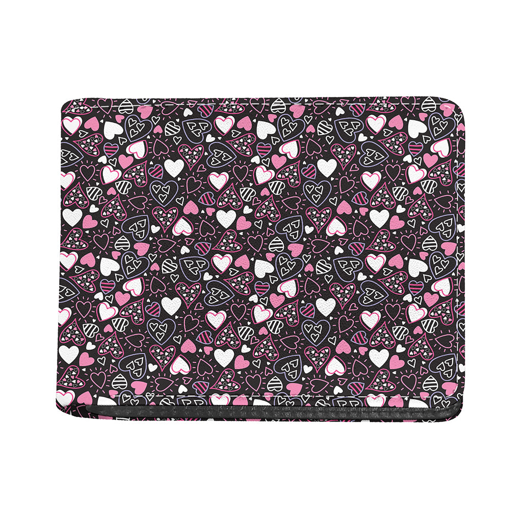 Cute Girly Heart Pattern Print Bifold Wallet