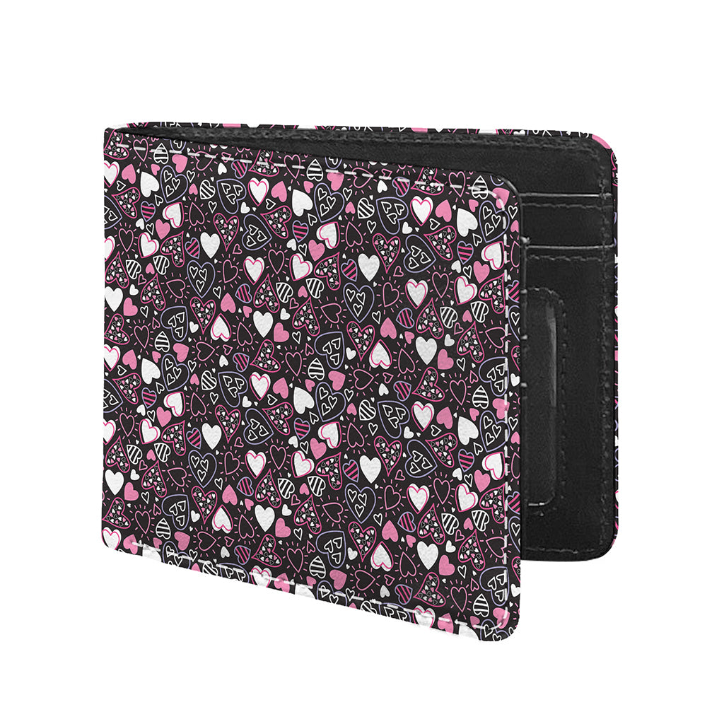 Cute Girly Heart Pattern Print Bifold Wallet
