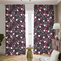 Cute Girly Heart Pattern Print Dimout Pencil Pleat Curtains
