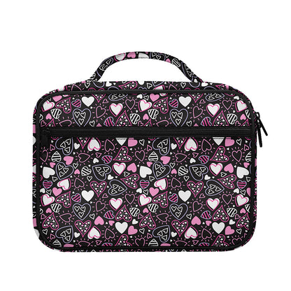 Cute Girly Heart Pattern Print Briefcase Bible Bag