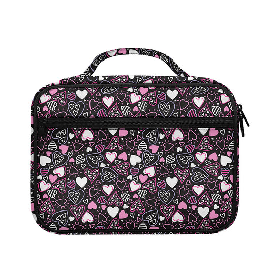 Cute Girly Heart Pattern Print Briefcase Bible Bag