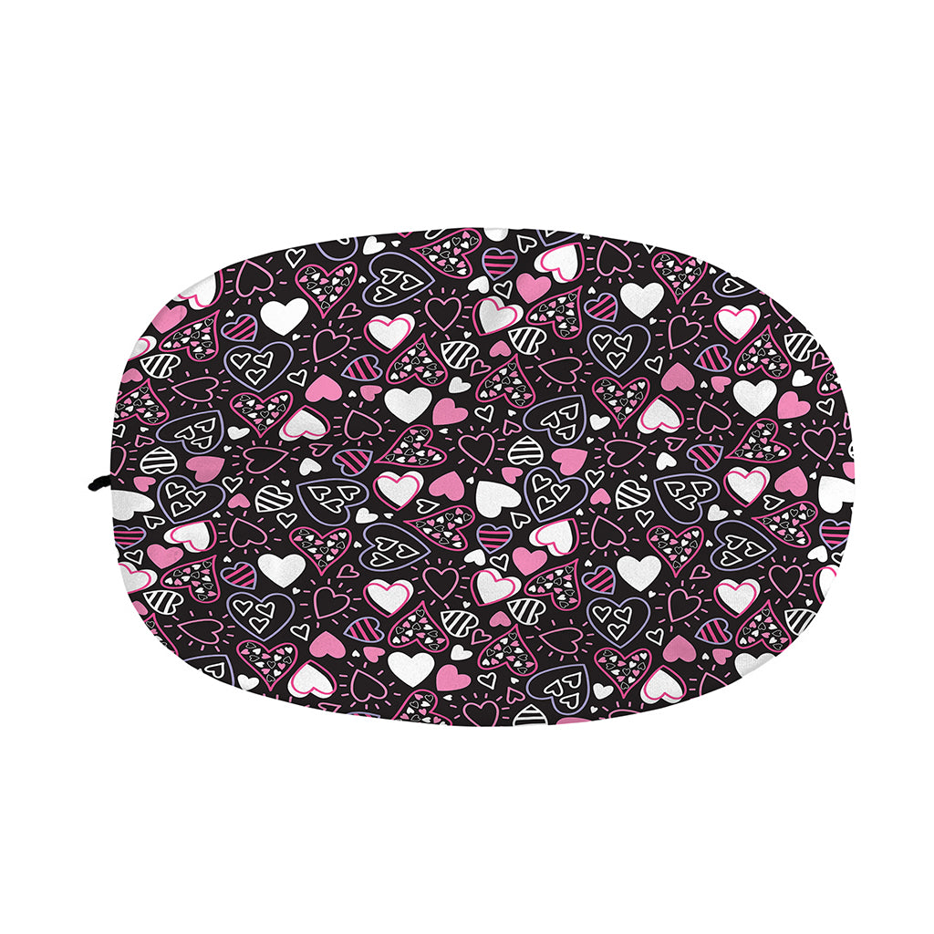 Cute Girly Heart Pattern Print Car Side Mirror Covers