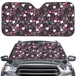 Cute Girly Heart Pattern Print Car Windshield Sun Shade