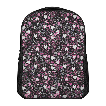 Cute Girly Heart Pattern Print Casual Backpack