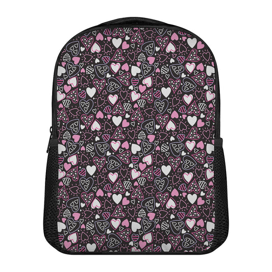 Cute Girly Heart Pattern Print Casual Backpack
