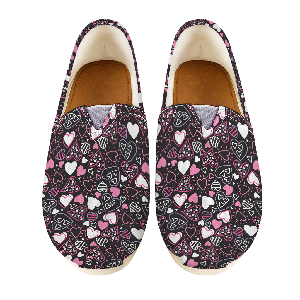 Cute Girly Heart Pattern Print Casual Shoes