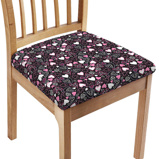 Cute Girly Heart Pattern Print Chair Cushion Cover
