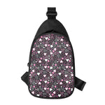 Cute Girly Heart Pattern Print Chest Bag
