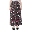 Cute Girly Heart Pattern Print Chiffon Maxi Skirt