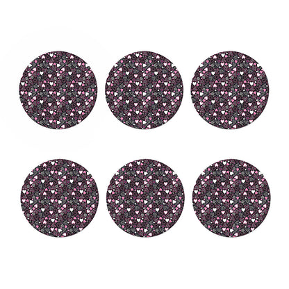 Cute Girly Heart Pattern Print Coaster Set