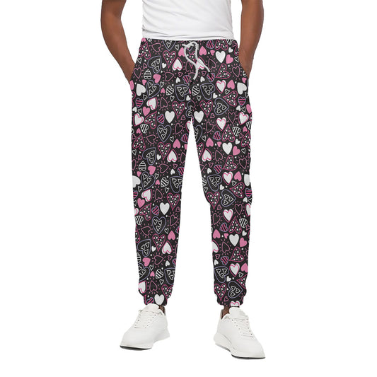 Cute Girly Heart Pattern Print Cotton Pants