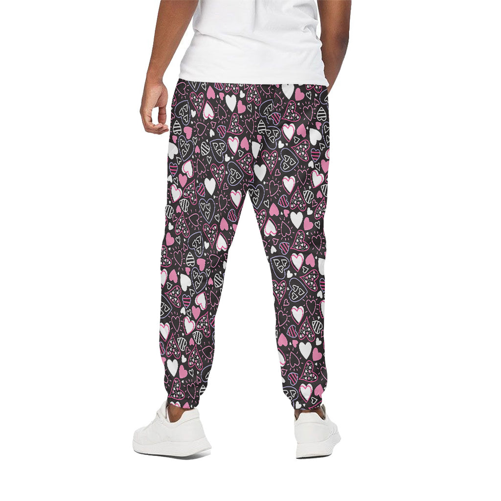 Cute Girly Heart Pattern Print Cotton Pants