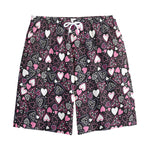 Cute Girly Heart Pattern Print Cotton Shorts
