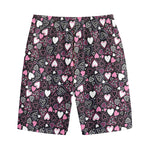 Cute Girly Heart Pattern Print Cotton Shorts