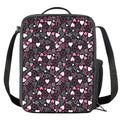 Cute Girly Heart Pattern Print Crossbody Lunch Bag