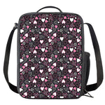 Cute Girly Heart Pattern Print Crossbody Lunch Bag