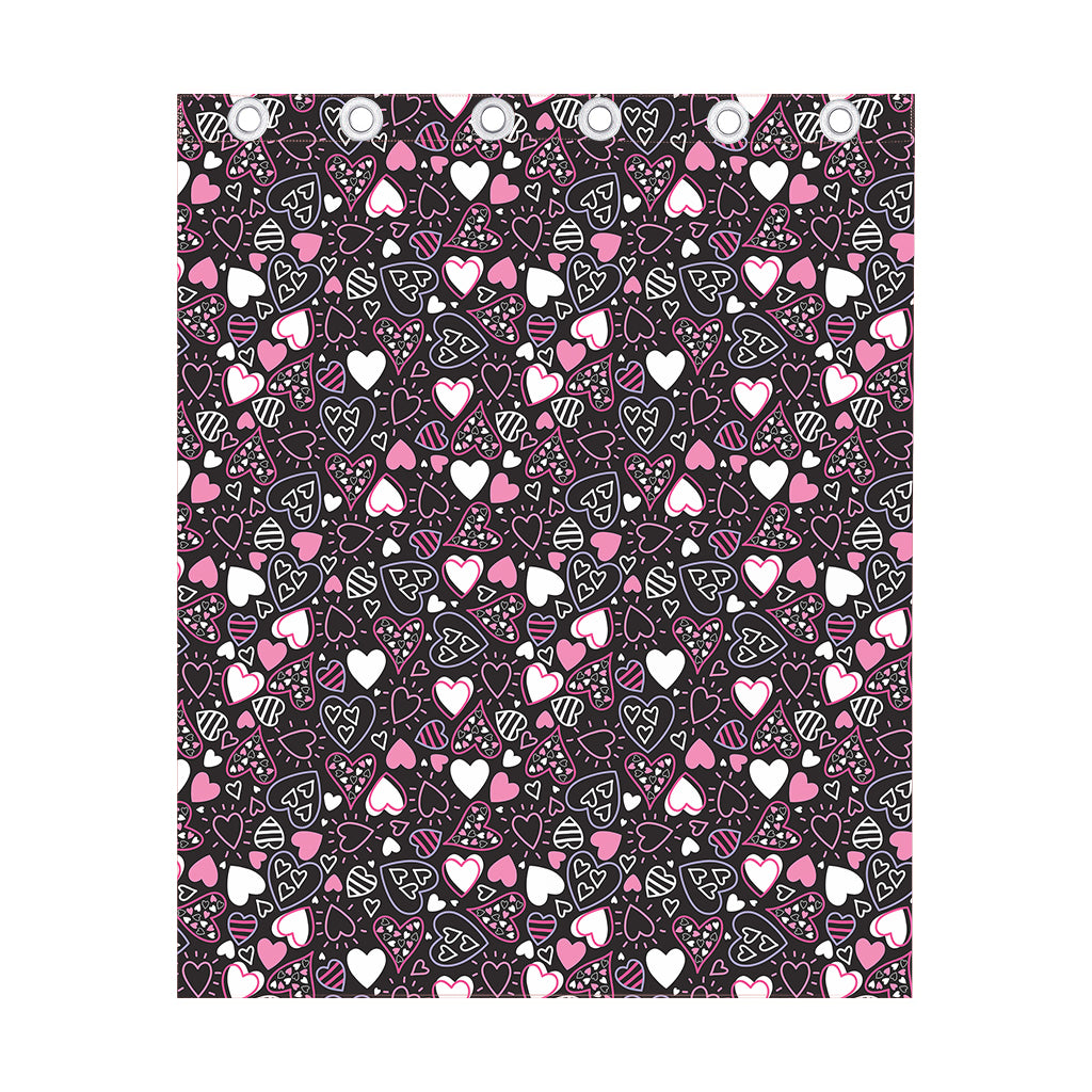 Cute Girly Heart Pattern Print Curtain
