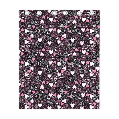 Cute Girly Heart Pattern Print Curtain