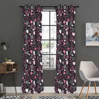 Cute Girly Heart Pattern Print Curtain