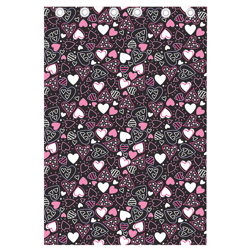 Cute Girly Heart Pattern Print Curtain