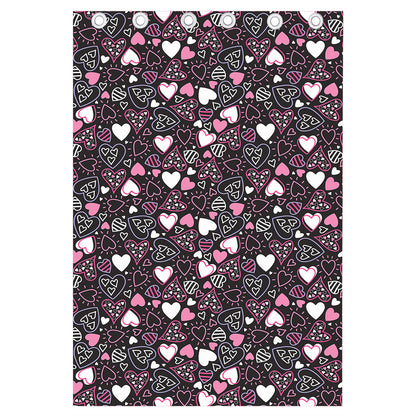 Cute Girly Heart Pattern Print Curtain