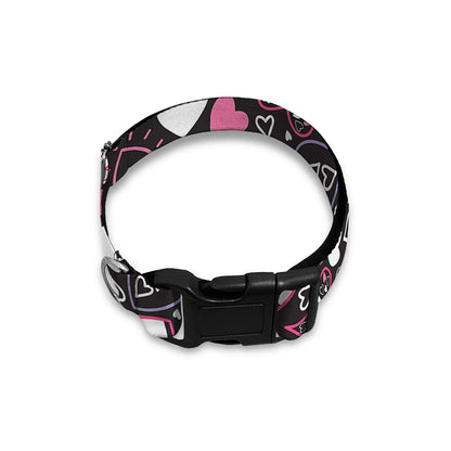 Cute Girly Heart Pattern Print Dog Collar