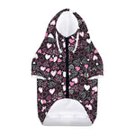 Cute Girly Heart Pattern Print Dog Zip Up Hoodie