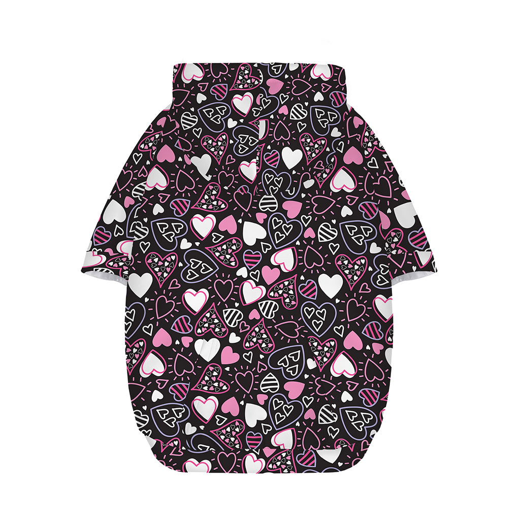 Cute Girly Heart Pattern Print Dog Zip Up Hoodie