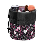 Cute Girly Heart Pattern Print Drawstring Makeup Bag