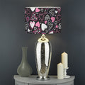 Cute Girly Heart Pattern Print Drum Lamp Shade