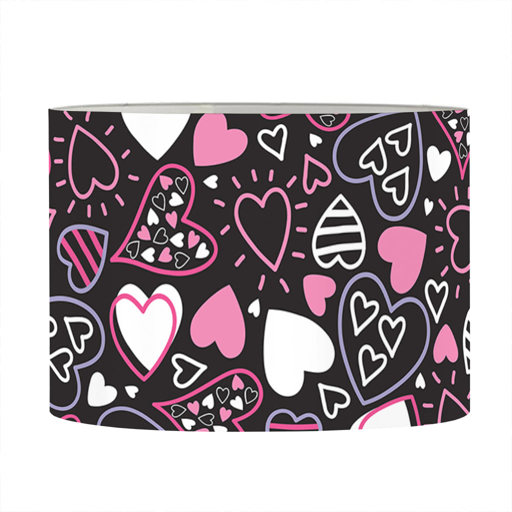 Cute Girly Heart Pattern Print Drum Lamp Shade