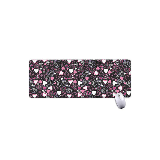 Cute Girly Heart Pattern Print Extended Mouse Pad
