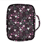 Cute Girly Heart Pattern Print Front Pocket Bible Bag
