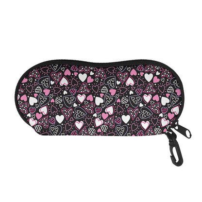 Cute Girly Heart Pattern Print Glasses Case