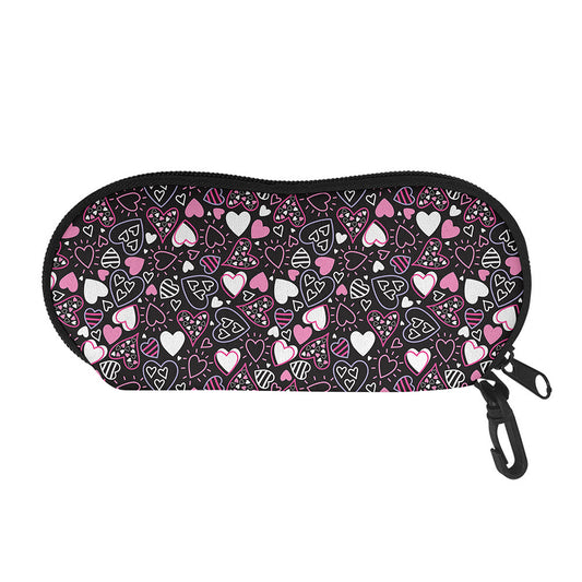 Cute Girly Heart Pattern Print Glasses Case