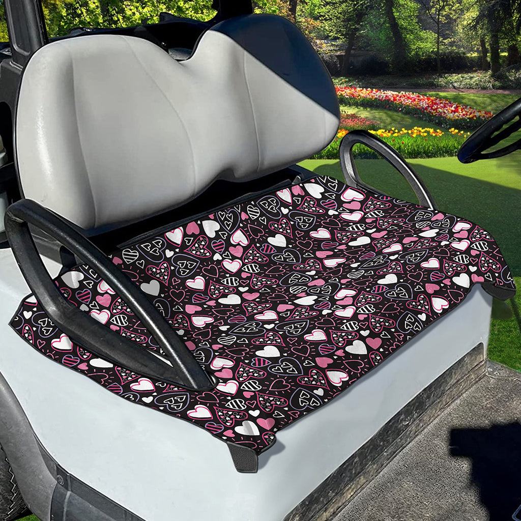 Cute Girly Heart Pattern Print Golf Cart Seat Cover