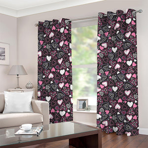 Cute Girly Heart Pattern Print Grommet Curtains