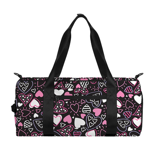 Cute Girly Heart Pattern Print Gym Bag