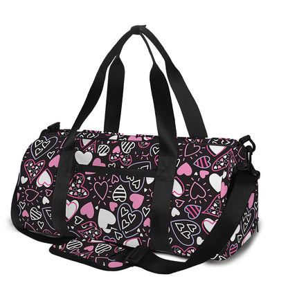 Cute Girly Heart Pattern Print Gym Bag