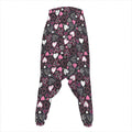 Cute Girly Heart Pattern Print Hammer Pants