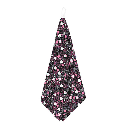 Cute Girly Heart Pattern Print Hand Towel