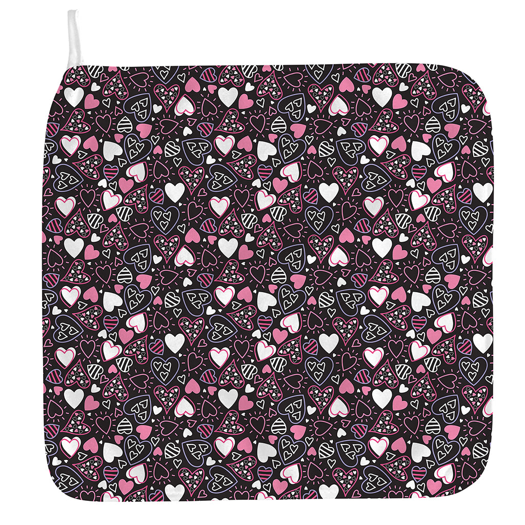 Cute Girly Heart Pattern Print Hand Towel