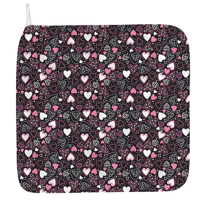 Cute Girly Heart Pattern Print Hand Towel